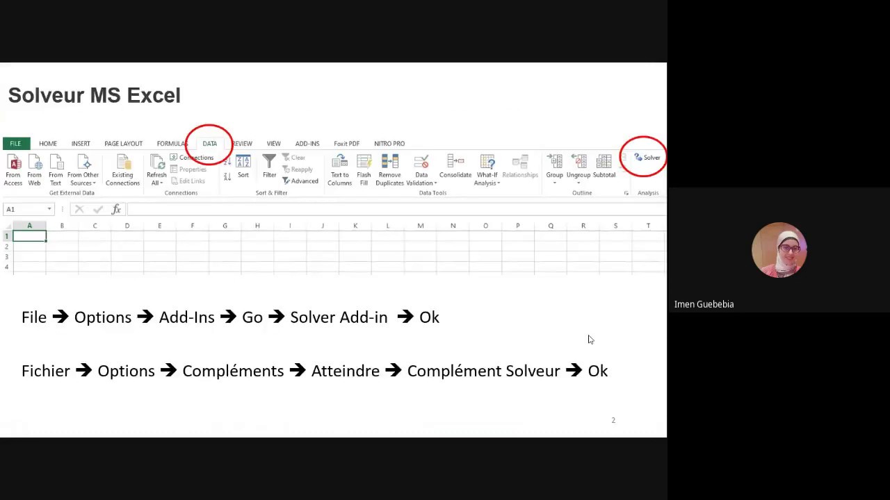 Solveur Excel_Analyse de sensibilité