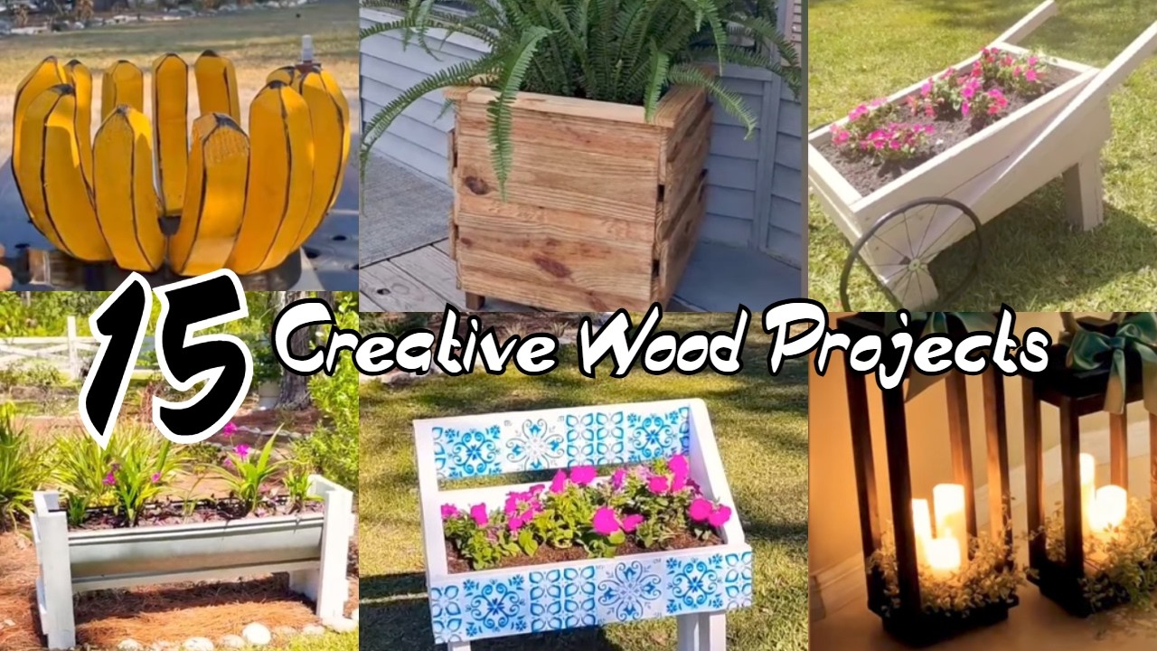 15 creative wood projects/ Upcycled wood project ideas for inside and outside decoration