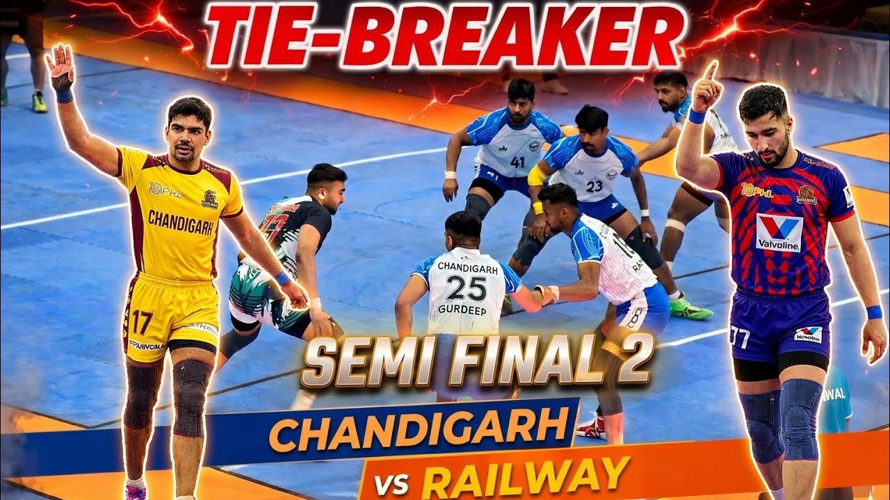 Chandigarh vs Railway 5-5 raid|72nd senior national championships 2026|Vadodra, Gujarat 