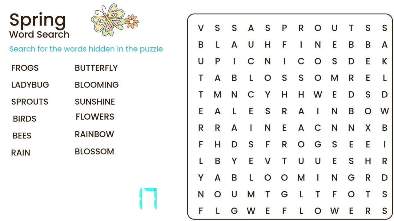 Spring Word Puzzle Challenge! | Find the Hidden Words in 20 Seconds 🌸🔤 @kidshub_Schools