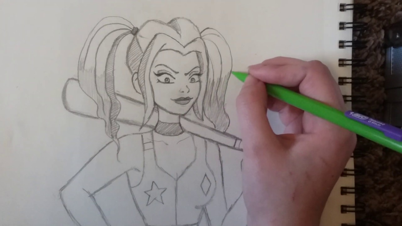 How to draw Harley Quinn from the new series DC Universe (Narrated Step by step)