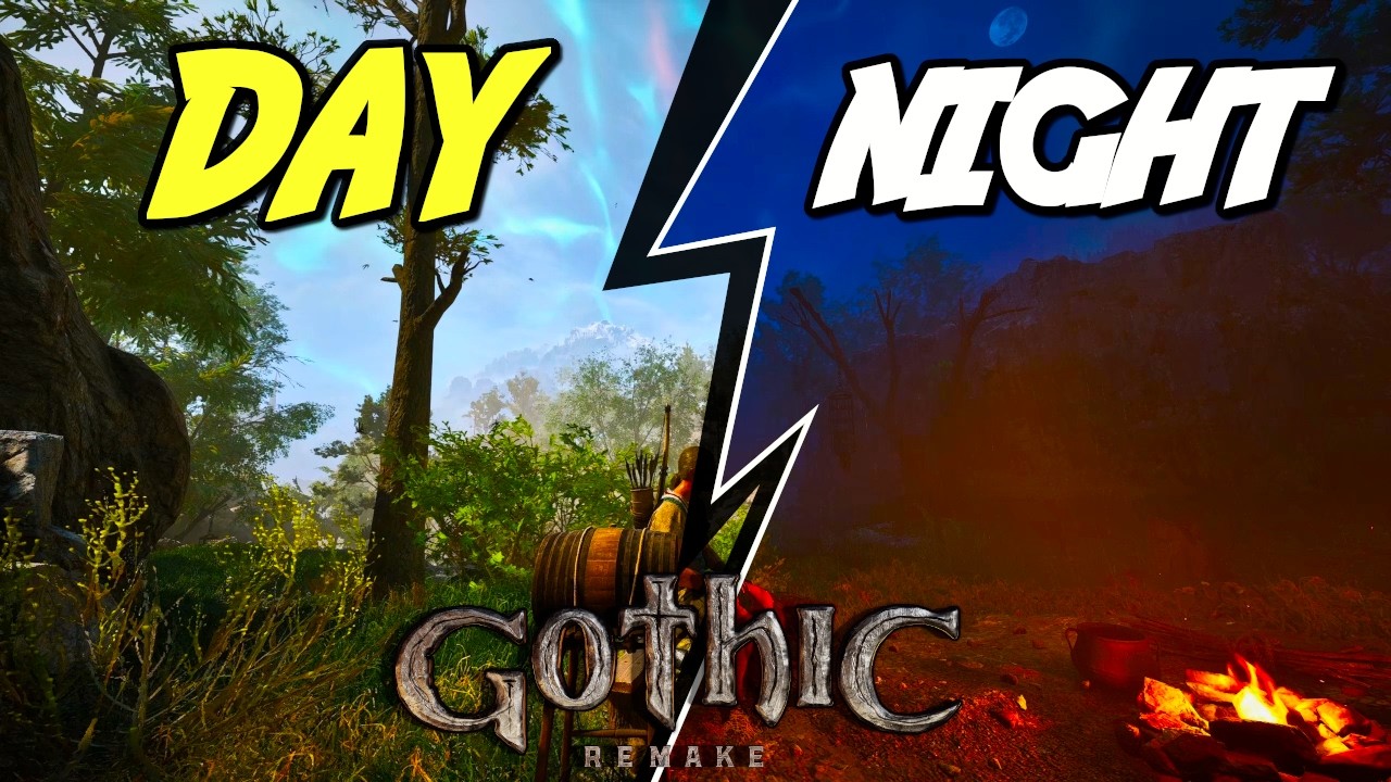 Gothic 1 Remake Sleeping & Relaxing Ambience &bull; 2 Hours of Night/Day & Rain