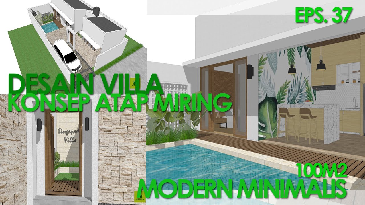 (EPS. 37) Desain villa modern minimalis 100 m2, Bpk Cok Bagus Ardhana, Gianyar Bali