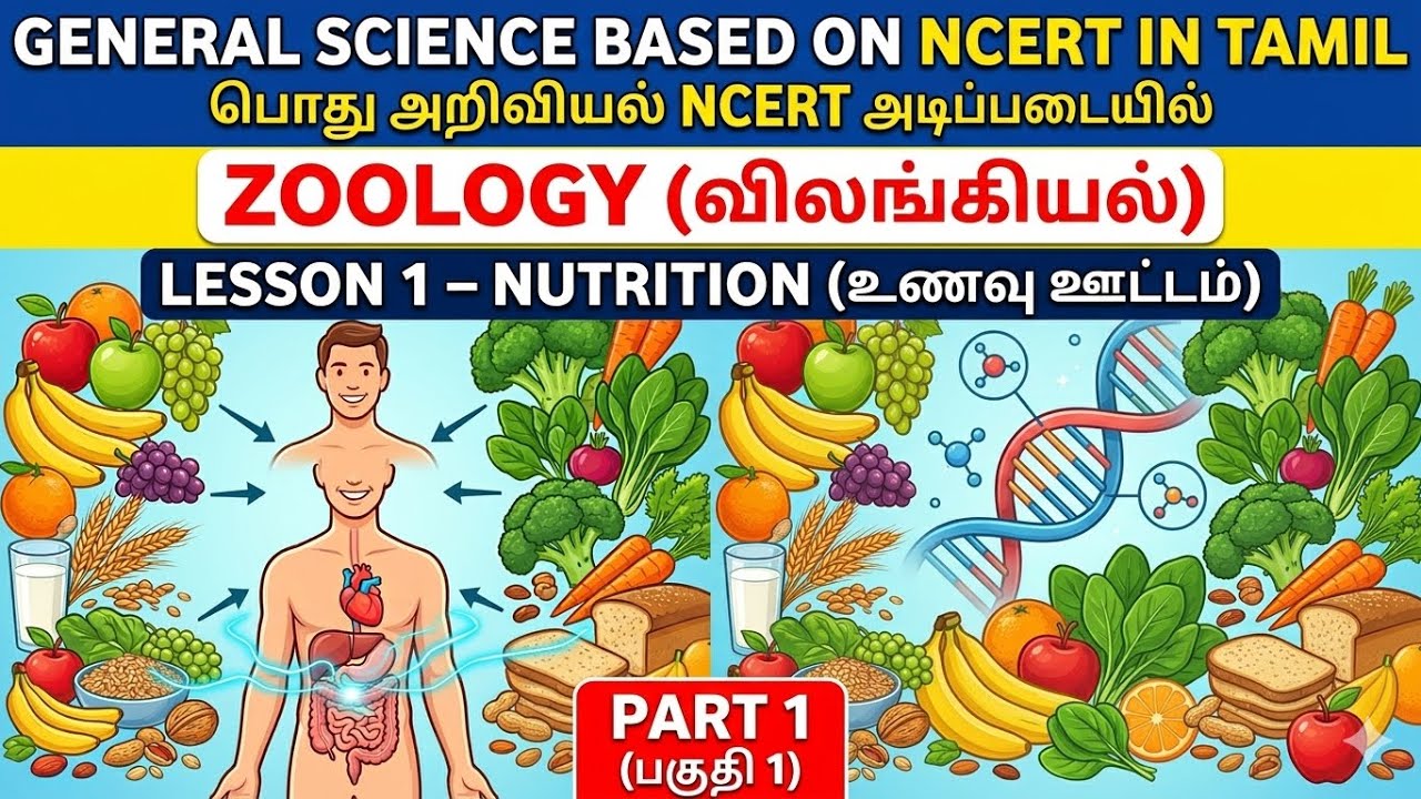 NUTRIENTS(ஊட்டச்சத்துக்கள்)- PART 1| CARBOHYDRATES AND FATS| ZOOLOGY|NCERT SCIENCE IN TAMIL|