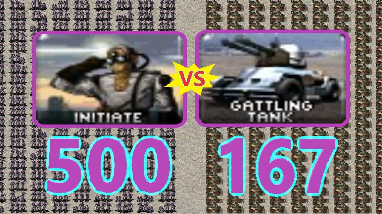 Initiates vs Gattling Tanks - Same Cost - Red Alert 2