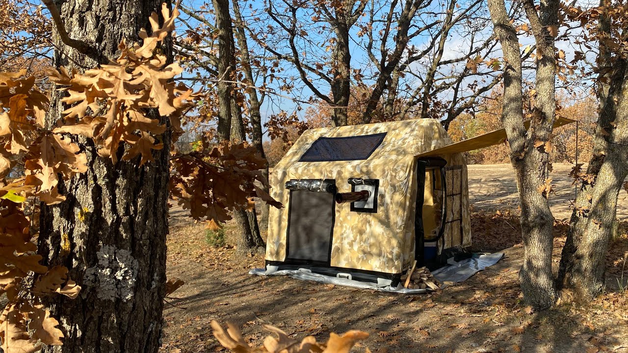 🪵ORMANDA SICAK ÇADIR SONBAHAR KAMPI 🍁🍂ŞİŞME ÇADIR | Autumn İnflatable Tent Camping