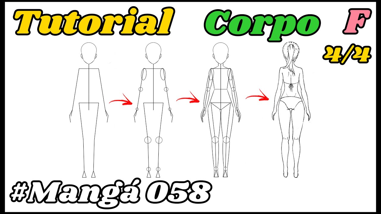Como Desenhar Corpo Feminino de Costa - How to Draw Manga