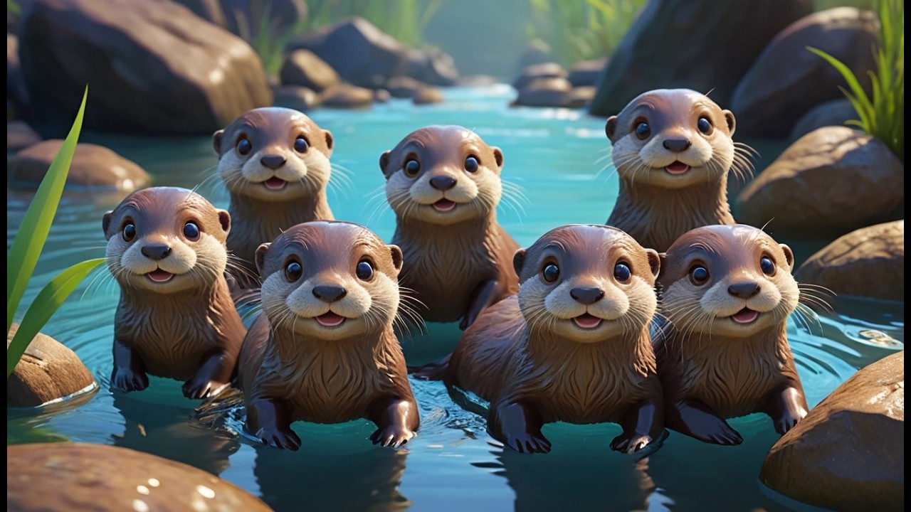 Five Little Otters Dive Dive Dive | Underwater Animal Song & Nursery Rhymes