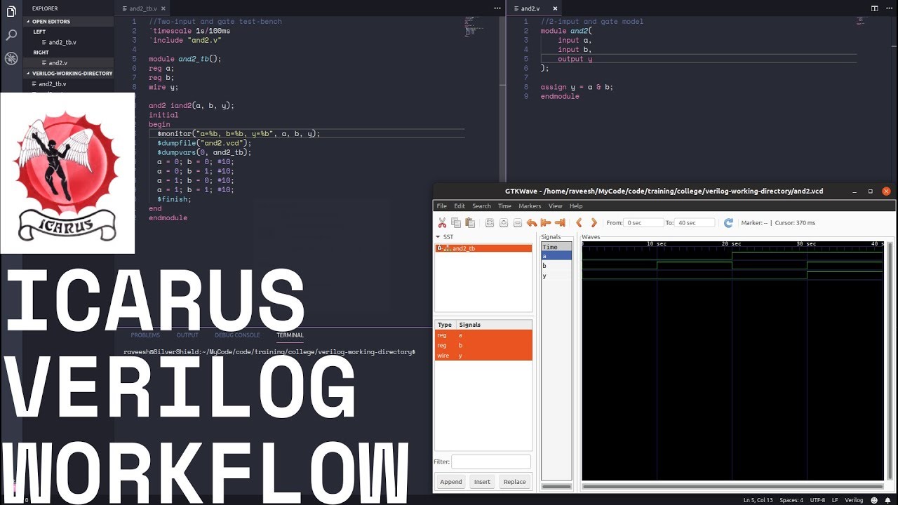 Icarus Verilog Workflow: Simulating a 3 to 8 Decoder with Icarus Verilog