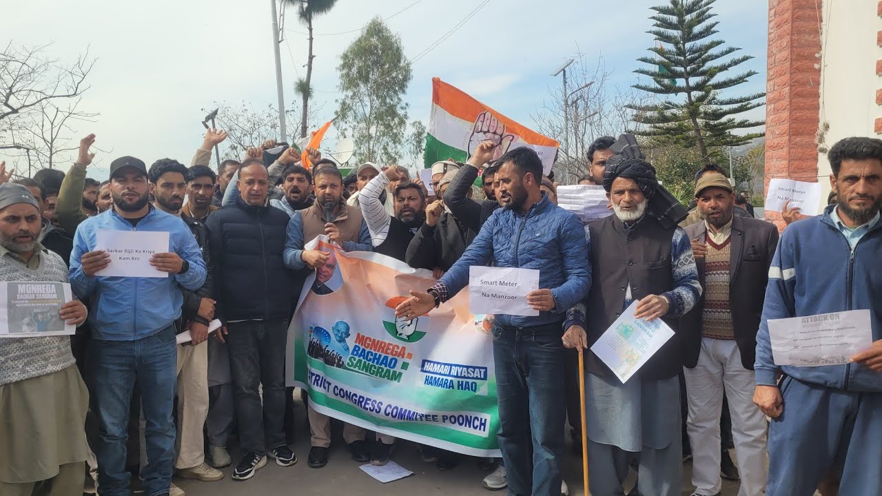 Congress Protest In Poonch Demands Medical College, Law University & Statehood
