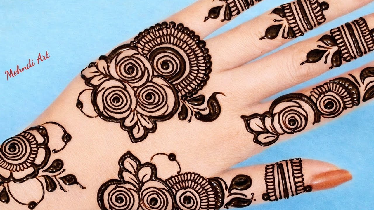 Gulab wali mehandi | Mehandi ke phool | Simple and easy mehndi design for full hand | Mehndi design