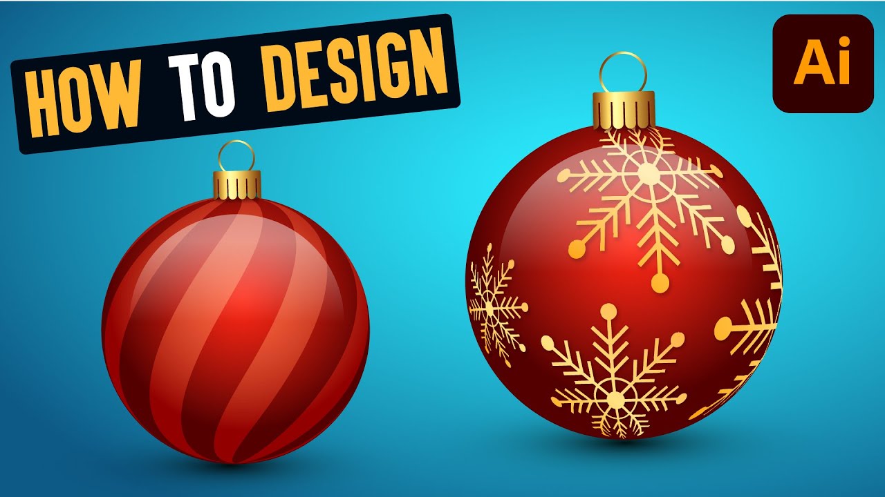 Create Christmas balls in Adobe illustrator CC | How to Design Decorative Christmas Balls Tutorial |