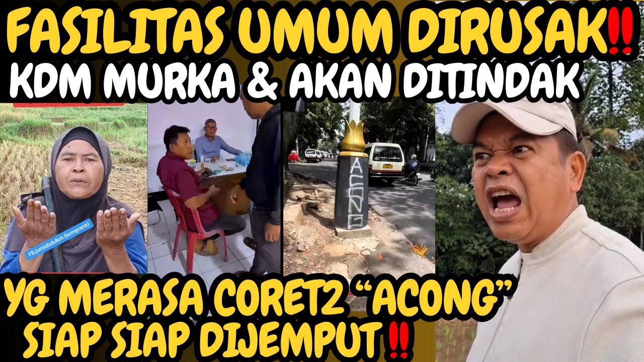 Akhirnya Pucet yg coret2 Fasilitas Umum, DEDI MULYADI murka:jk tdk bisa merawat,paling tdk jgn rusak
