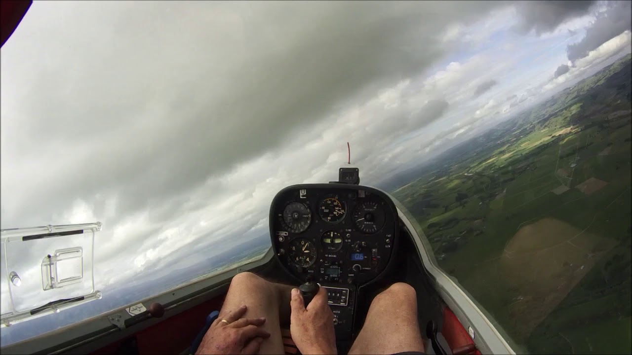First day soaring in Grob 102 Astir single seater glider Golf Mike Bravo