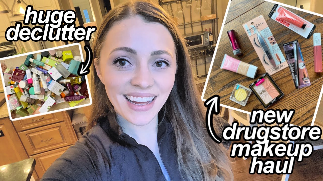 Drugstore Makeup HAUL + Huge DECLUTTER // VLOG