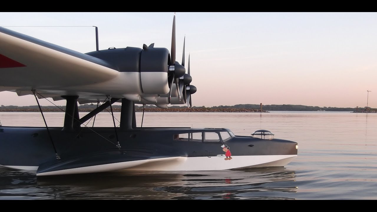Dornier Do24 scale RC flying-boat at sunrise