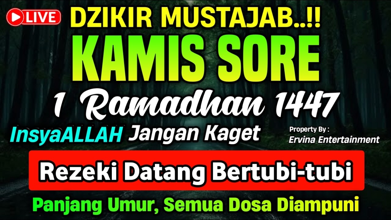DZIKIR SORE HARI KAMIS MUSTAJAB..!! Doa Pembuka Pintu Rezeki dari Segala Penjuru | DZIKIR SORE
