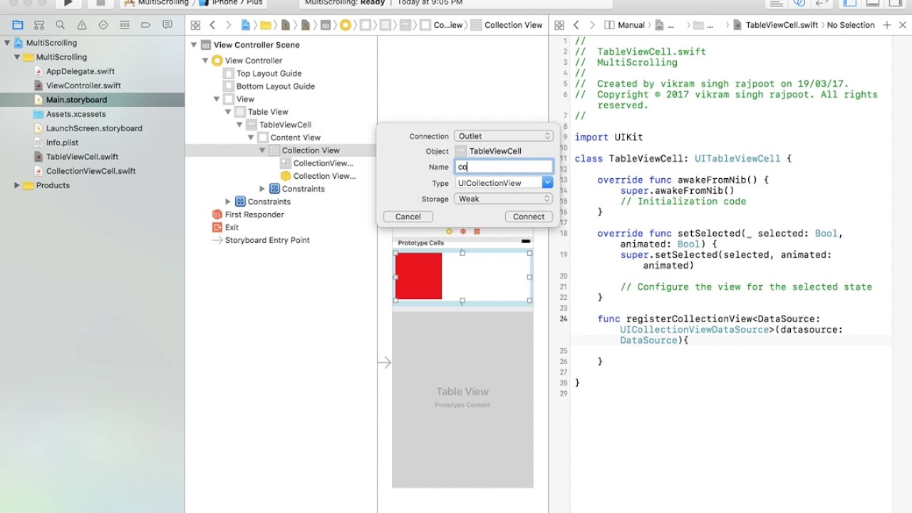 MultiScrolling tableview with collection view