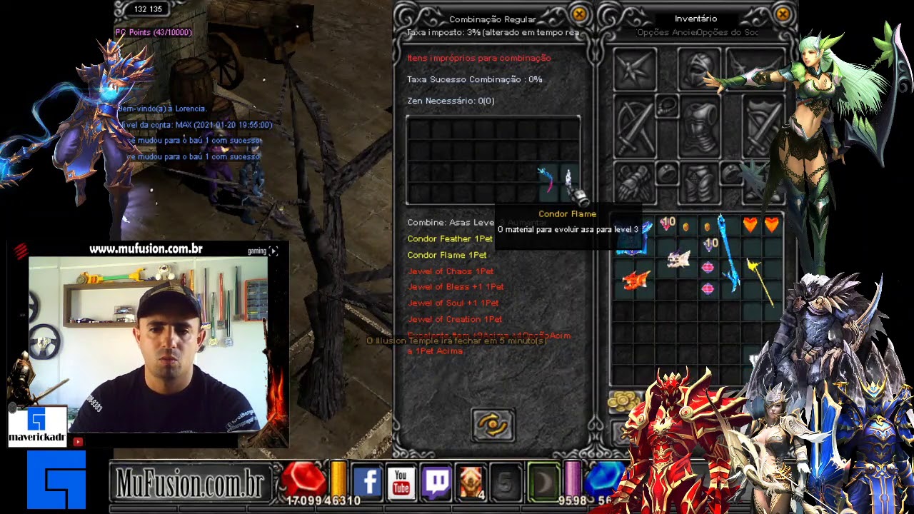 Mu Online Como fazer Asa Lvl 3 - Items Condor Feather e Condor Flame