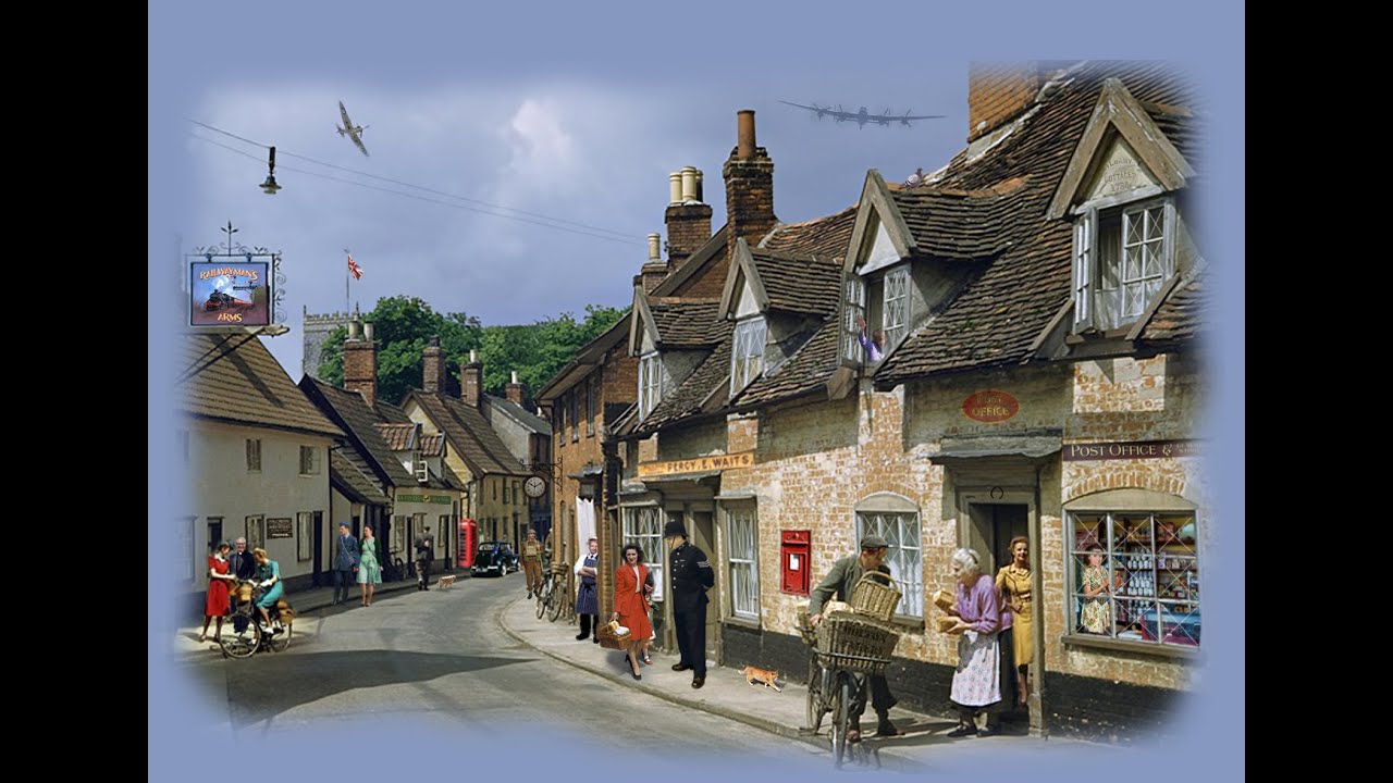 An English Village - 1944 Time Capsule in Nostalgia  Art Print