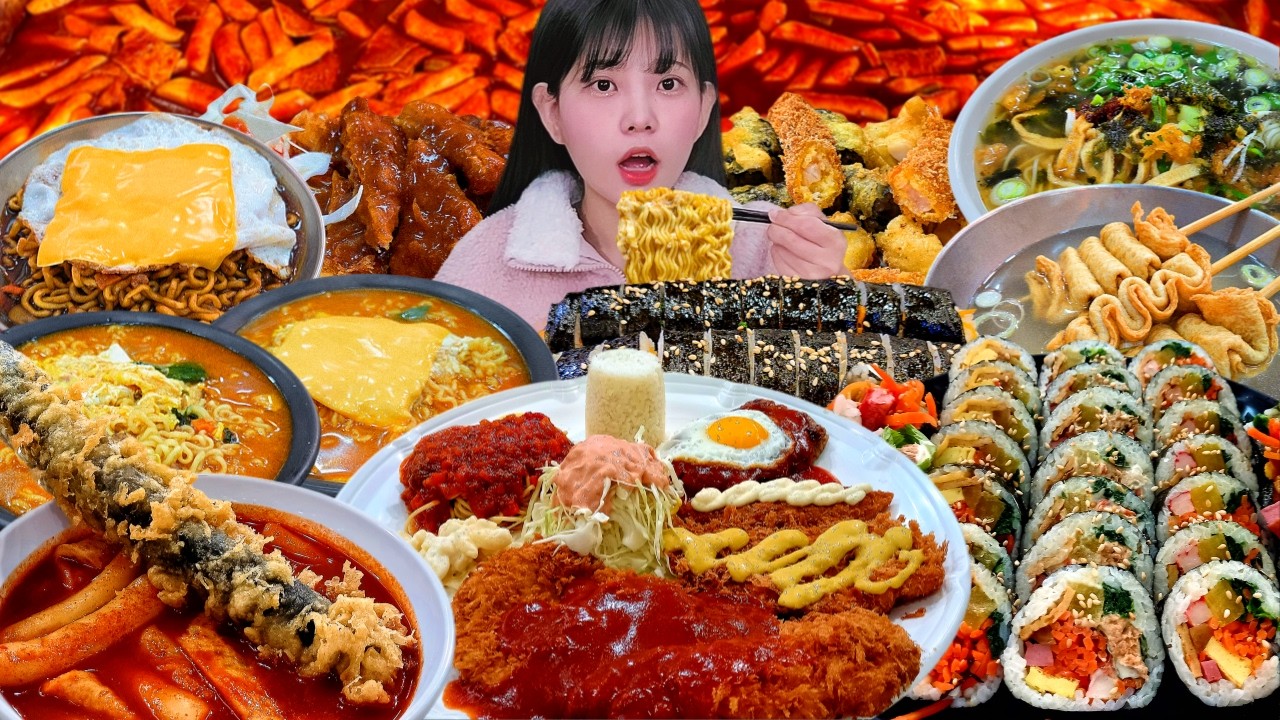 Мукбанг корейской уличной еды Korean Пробую самые вкусные street food Кореи!