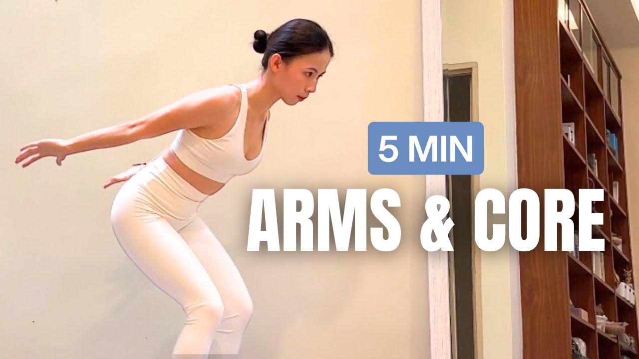 5 MINS Arms and Abs Workout | *Quick, Home Workout, No Equipment*