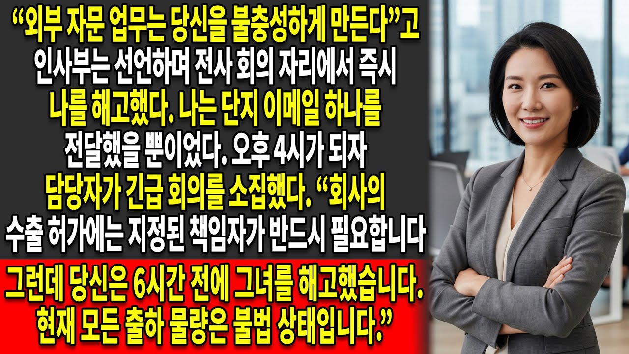 💣인사팀은 나를 ‘충성심이 부족하다’는 이유로 해고했고, 💰나는 수십억 원 규모의 위약금을 발동했다