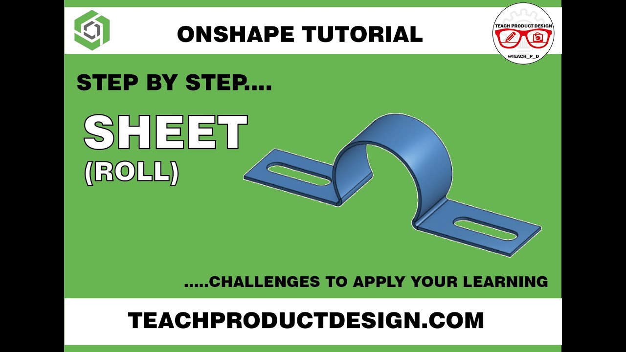 Onshape Tutorial. How to create a SHEET METAL- ROLL feature? Step by step.