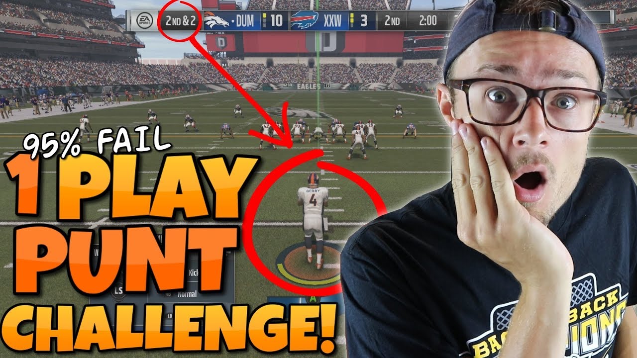 CAN I COMPLETE THE NEARLY IMPOSSIBLE 1 PLAY PUNT CHALLENGE!? Madden Challenge