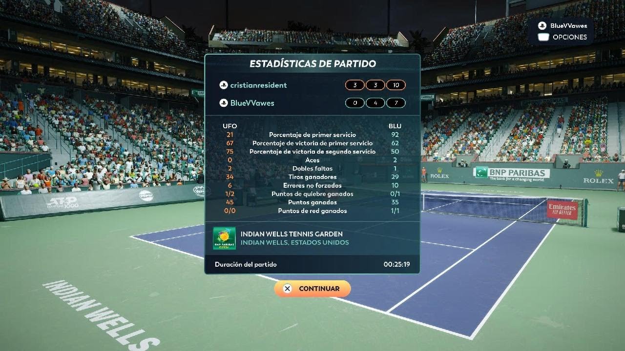 TopSpin 2K25 indian Wells