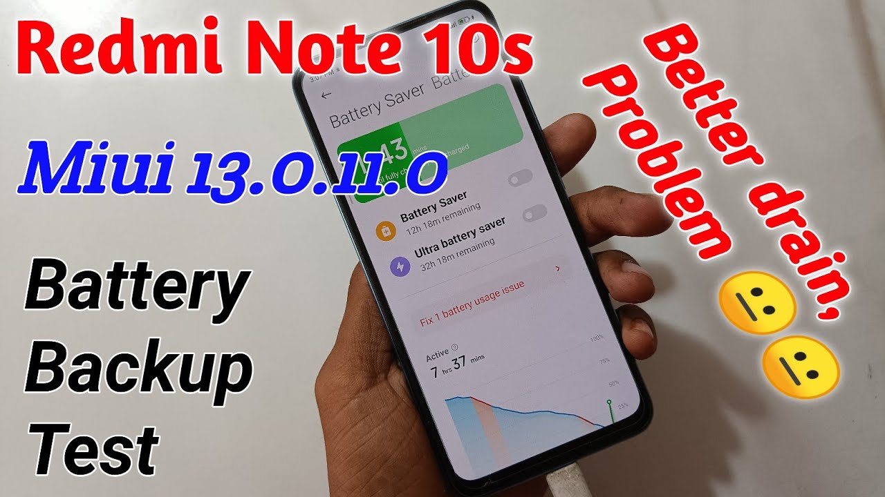 Redmi Note 10s miui 13.0.11.0 battery backup test Battery drain problem 😐😐