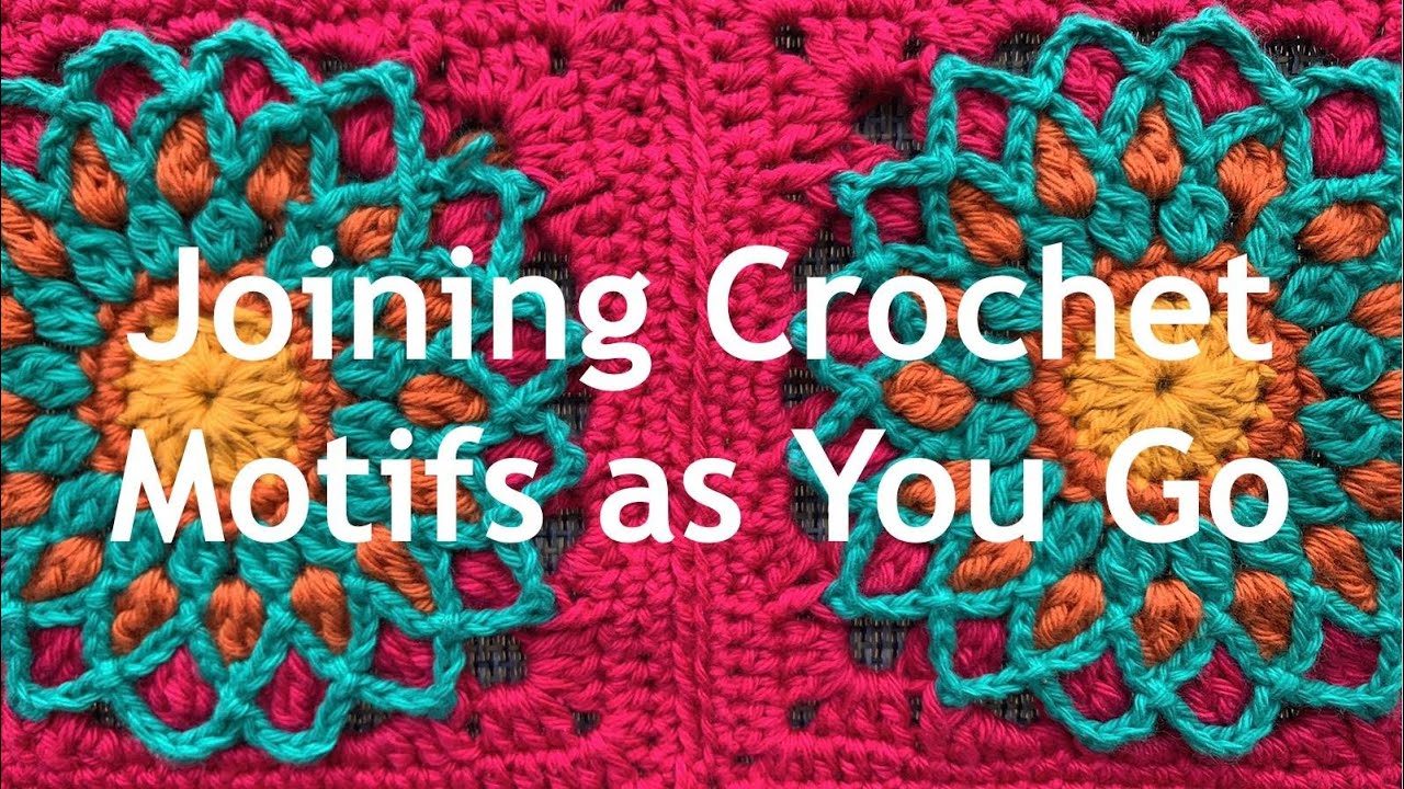 Joining crochet motifs as you go.