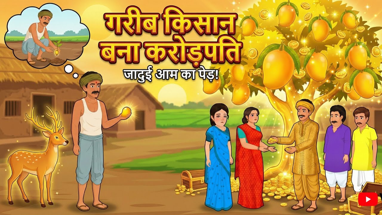 गरीब किसान बना करोड़पति | Hindi story | Moral story | Hindi kahani | cartoon story
