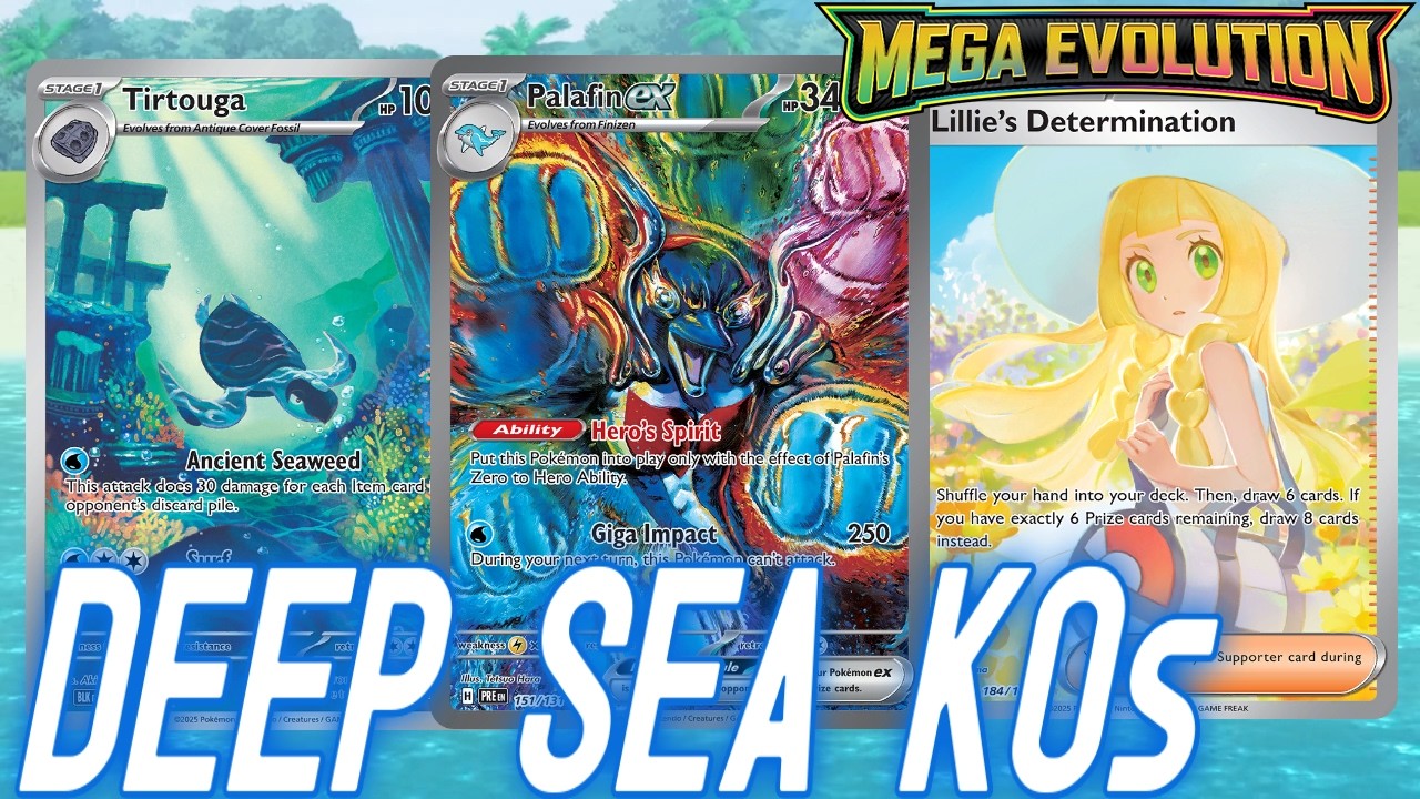 НОВЫЙ Palafin ex Deck добавляет стадион для серфинга на пляже от Mega Evolution | PTCGL