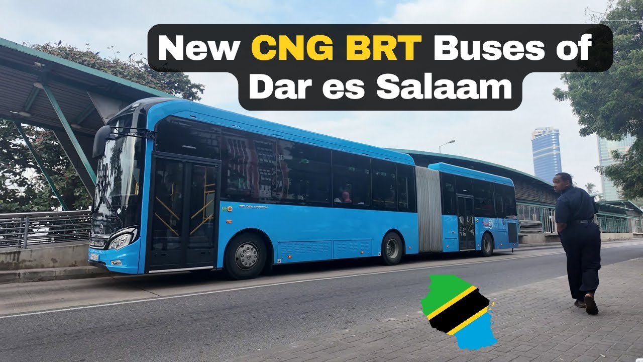Testing a New CNG (Compressed Natural Gas) powered BRT bus of Dar es Salaam. Africa is changing