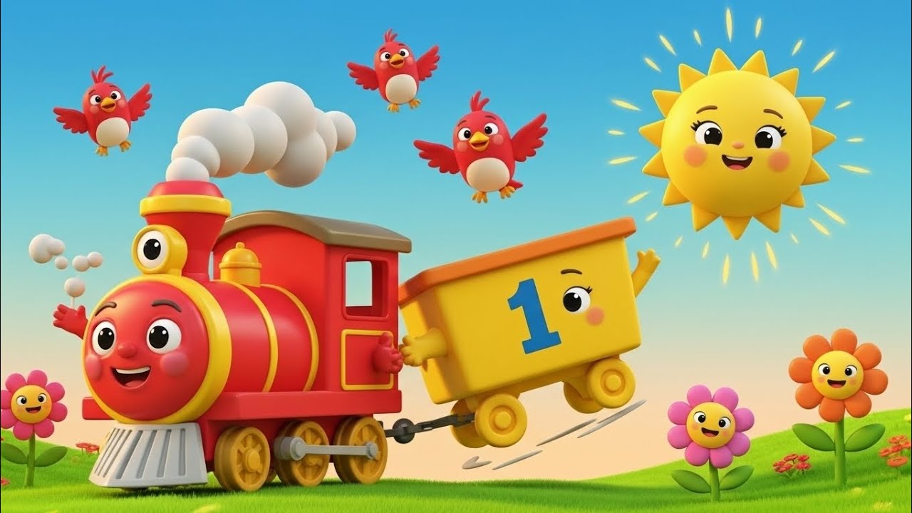Train Numbers Song 1–10 | Counting Numbers for Toddlers | HappyKidsSongs