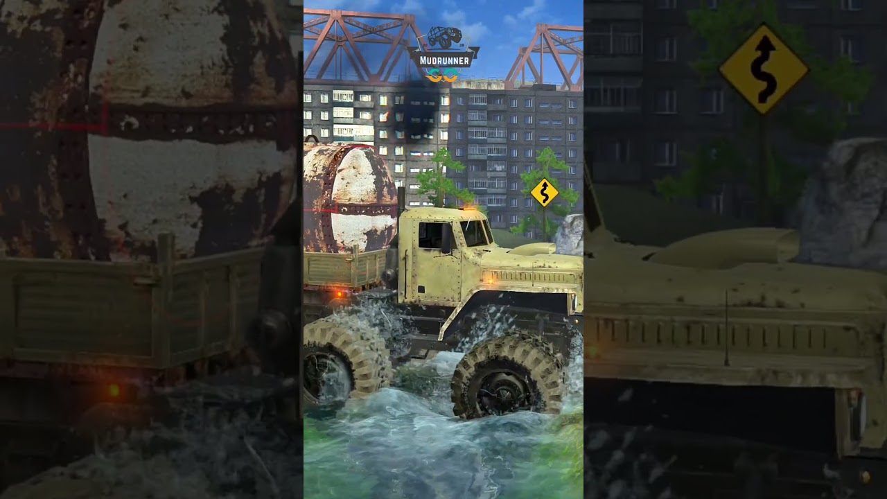 MUDRUNNER SPINTIRES | Epic Challenge Eps 338 | BUS vs RIVER: Saving a Stuck Tanker Truck