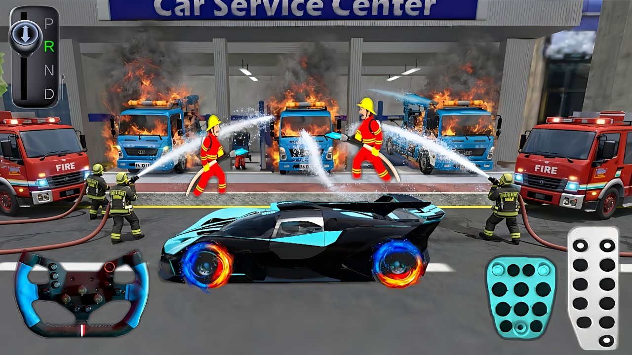 🔥 Fire Rescue Mission at Car Service Center | 3D Driving Class 2 Gameplay 🚒🚗