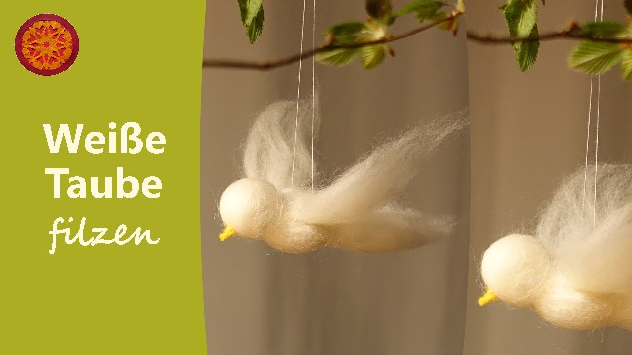 Weiße Tauben filzen mit der Nadel für Anfänger I Basteln mit Wolle I Waldorf Bastelei