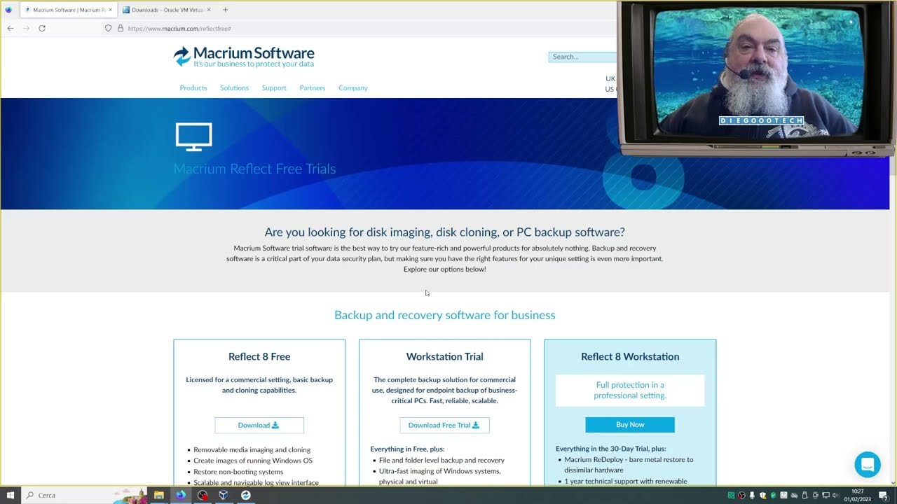 Virtualizzazione di una macchina fisica con Macrium, VirtualBox e VHD