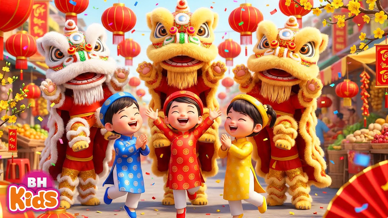 Nhạc Tết Múa Lân Ông Địa - Nhạc Tết Sôi Động Bé Đón Tết Sang, Top Nhạc Thiếu Nhi Hay Nhất 2026