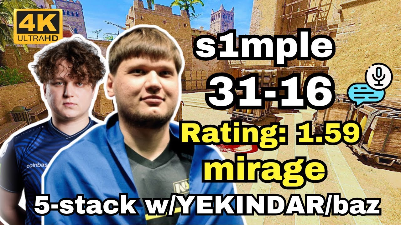 s1mple 5-stack w/YEKINDAR/baz (mirage) | Sep 29, 2024 #cs2 #pov