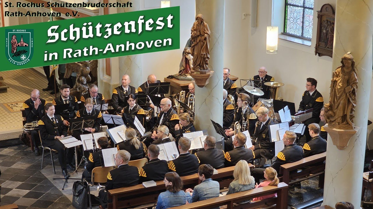 Schützenfest 2025  in Rath-Anhoven - Teil 3: Parade vor der Kirche