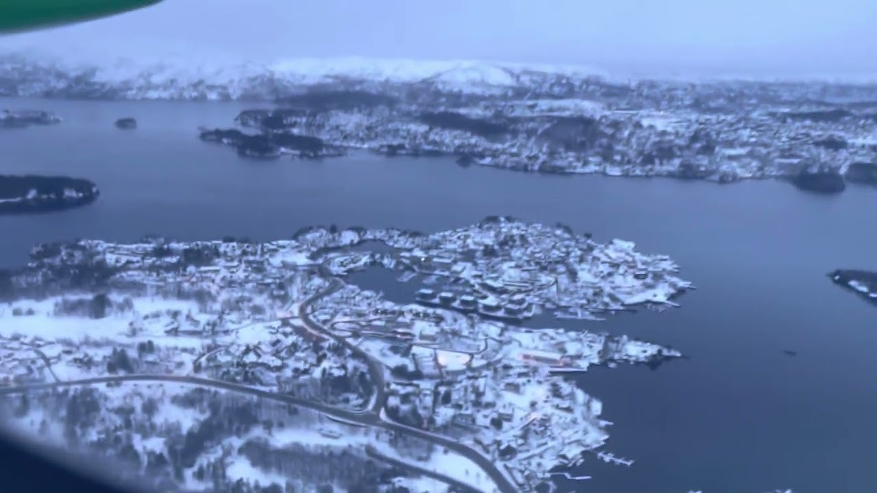 Bergen Airport Winter Landing
