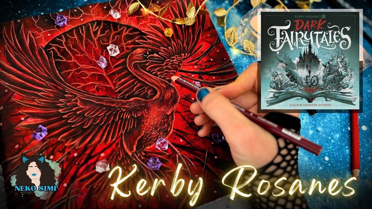 Swan's Wrath in Kerby Rosanes' Dark Fairytales | Adult Watercolour Colouring