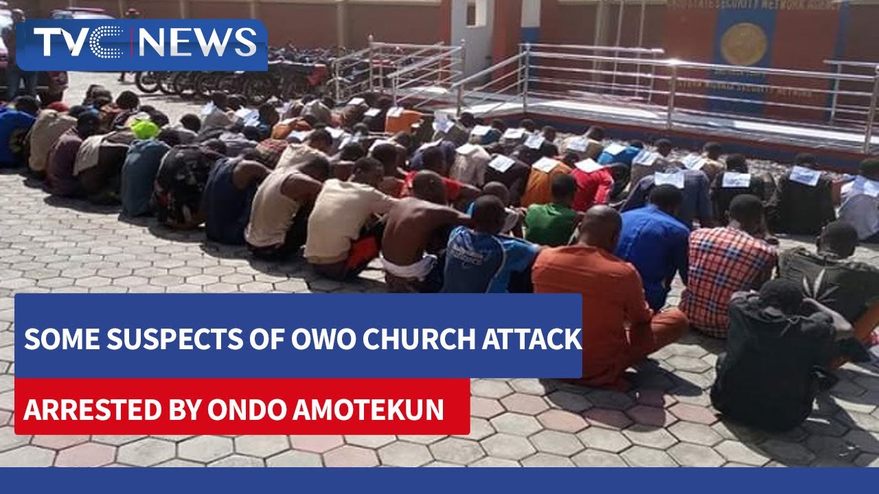 (SEE VIDEO) Some Suspects of Owo Church Attack Arrested by Ondo Amotekun Corps