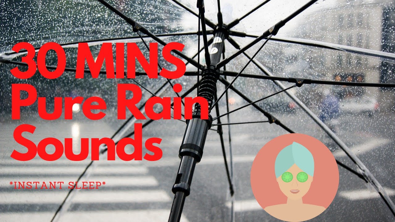 Soothing Rain Hitting On Plastic Umbrella Sleep ( Relaxing )  - STRESS RELIEF