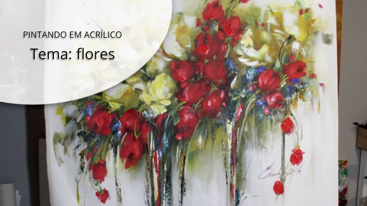 Pintando em acrílico - Flores
