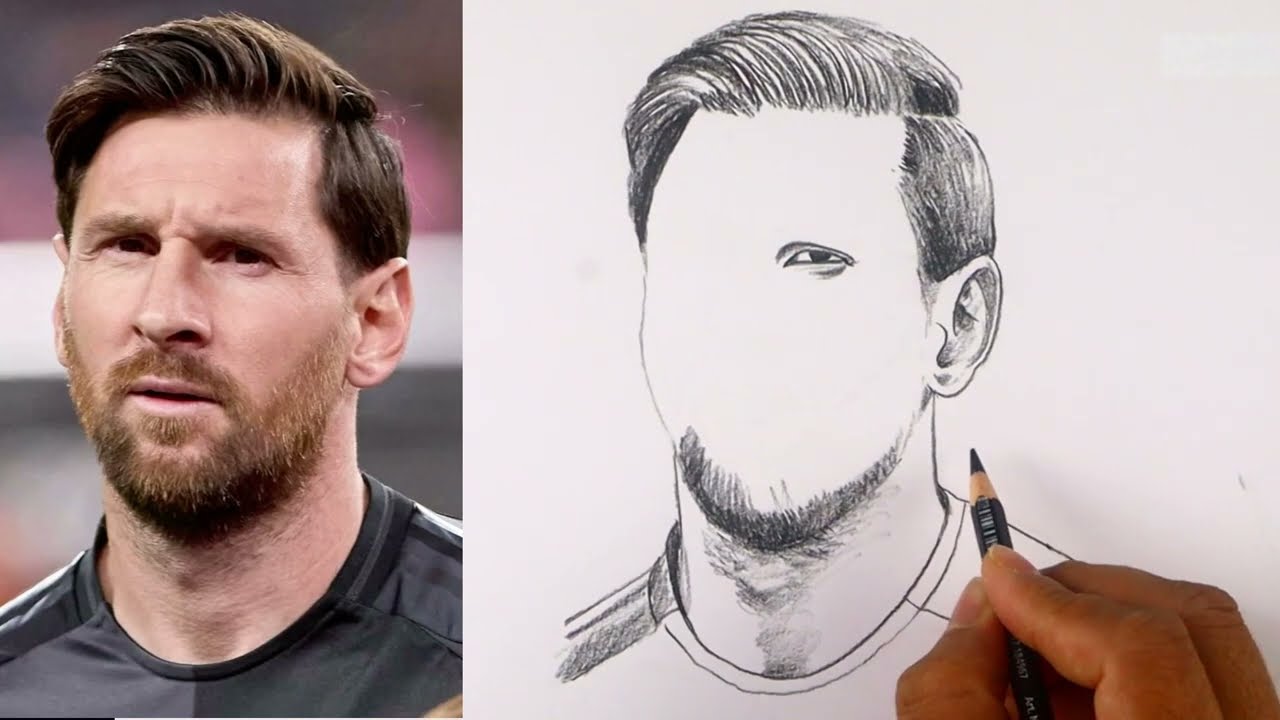 How to Draw Leo Messi Easy | Step by Step Pencil Sketch #messi