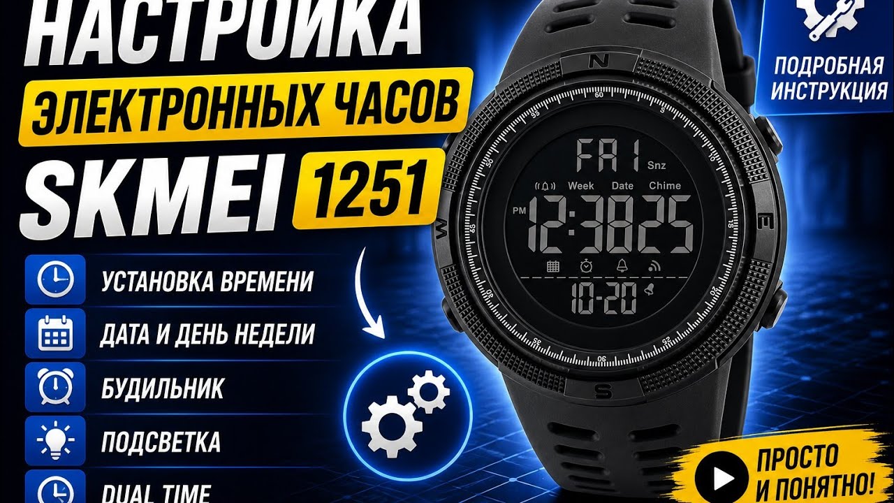 SKMEI 1251 - Как Настроить Электронные Наручные Часы из Китая?